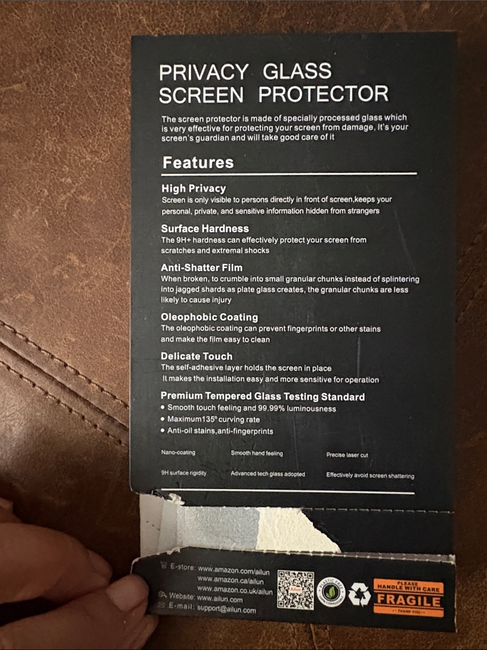 Ailun Privacy Screen Protector for iPhone Pack Anti Spy Private Tempered Glass 2 - Picture 3 of 3